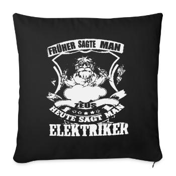 Electrician - Sofa pillowcase 17,3'' x 17,3'' (45 x 45 cm) - black - Front