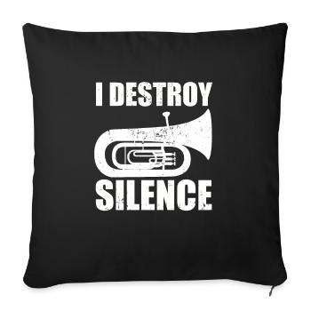 Tuba - Housse de coussin décorative 45 x 45 cm - noir - Devant
