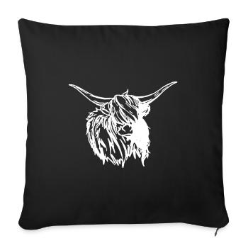 Cow cows beef farmer farmer silhouette gift - Sofa pillowcase 17,3'' x 17,3'' (45 x 45 cm) - black - Front