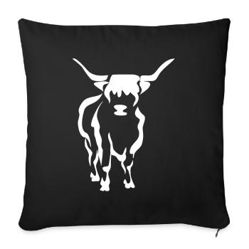 Cow cows beef farmer farmer silhouette gift - Sofa pillowcase 17,3'' x 17,3'' (45 x 45 cm) - black - Front