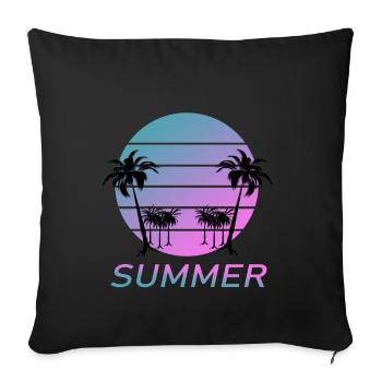 Feel the Summer - Fühle den Sommer - Sofakissenbezug 45 x 45 cm - Schwarz - Vorne