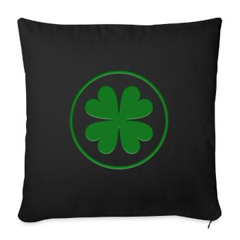 Ein Kleeblatt oder so - A shamrock or something - Sofakissenbezug 45 x 45 cm - Schwarz - Vorne