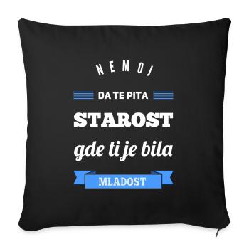 Serbian proverb Serbia funny saying Balkan - Sofa pillowcase 17,3'' x 17,3'' (45 x 45 cm) - black - Front