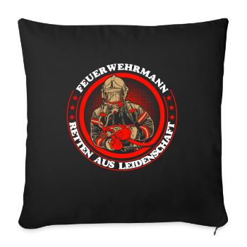 Pompier sapeur-pompier par passion - Housse de coussin décorative 45 x 45 cm - noir - Devant