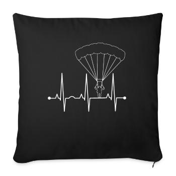 Cadeau de parachute - Housse de coussin décorative 45 x 45 cm - noir - Devant