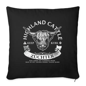 Cow Cows Cow Farmer Farmer Silhouette Gift - Sofa pillowcase 17,3'' x 17,3'' (45 x 45 cm) - black - Front