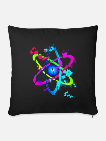 Disrupted Atom - Sofakissenbezug 45 x 45 cm - Schwarz