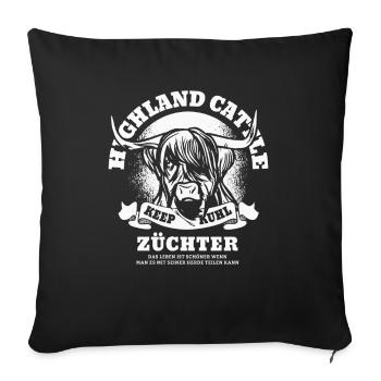 Kuh Kühe Rind Bauer Landwirt Silhouette Geschenk - Sofakissenbezug 45 x 45 cm - Schwarz - Vorne