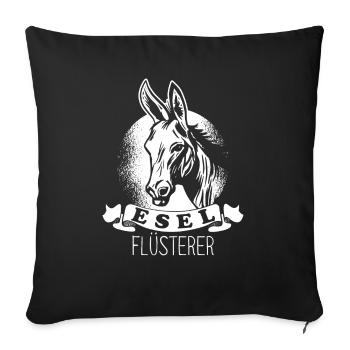 Esel Flüsterer Maultier Muli Donkey Geschenk - Sofakissenbezug 45 x 45 cm - Schwarz - Vorne