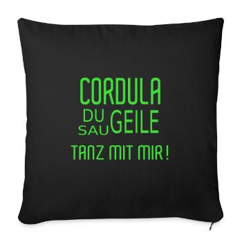 Cordual Kostüm Geschenkidee - Sofakissenbezug 45 x 45 cm - Schwarz - Vorne