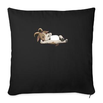 Goat Goats Whispering billy goat goat gift - Sofa pillowcase 17,3'' x 17,3'' (45 x 45 cm) - black - Front
