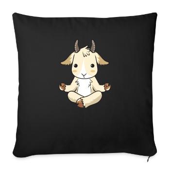 Yoga goat goat billy goat goat gift - Sofa pillowcase 17,3'' x 17,3'' (45 x 45 cm) - black - Front