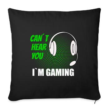 gamer games video games funny saying gift - Sofa pillowcase 17,3'' x 17,3'' (45 x 45 cm) - black - Front