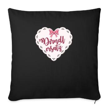 Dirndl Ersatz - Sofakissenbezug 45 x 45 cm - Schwarz - Vorne
