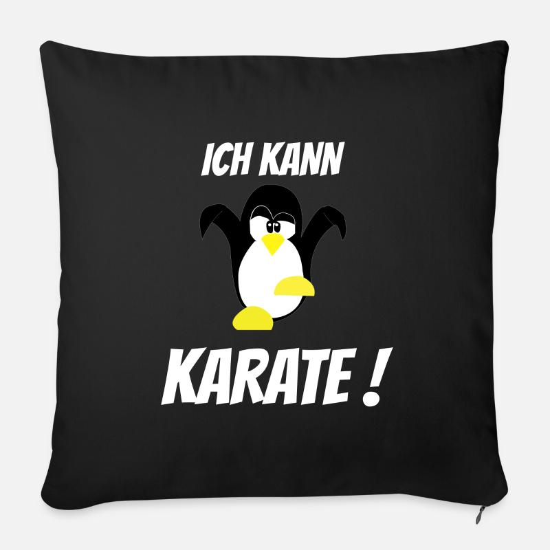Pinguin Damen Geschenkidee lustiger Spruch - Sofakissenbezug 45 x 45 cm - Schwarz