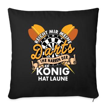Donne-moi Mes fléchettes Vos fous Le roi Hat - Housse de coussin décorative 45 x 45 cm - noir - Devant