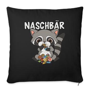 Naschbär I Waschbär Baby - Sofakissenbezug 45 x 45 cm - Schwarz - Vorne