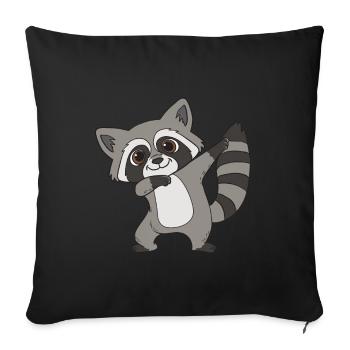 Raccoon Dabbing Raccoon - Housse de coussin décorative 45 x 45 cm - noir - Devant