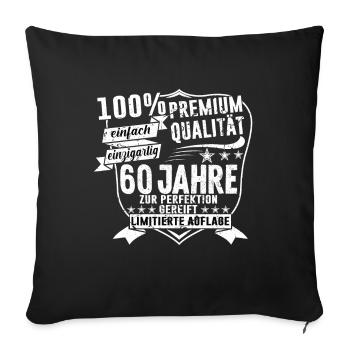 60. Geburtstag 1960 Geschenk Geschenkidee - Sofakissenbezug 45 x 45 cm - Schwarz - Vorne