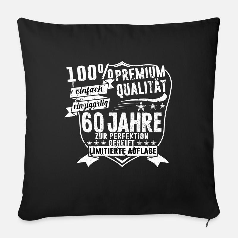 60. Geburtstag 1960 Geschenk Geschenkidee - Sofakissenbezug 45 x 45 cm - Schwarz