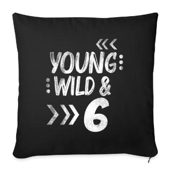 Birthday Six years 6 Birthday Gift - Sofa pillowcase 17,3'' x 17,3'' (45 x 45 cm) - black - Front