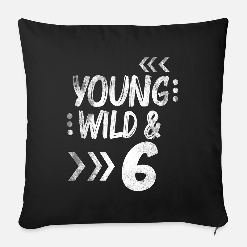 Geburtstag Sechs Jahre 6 Geburtstag Geschenk - Sofakissenbezug 45 x 45 cm - Schwarz