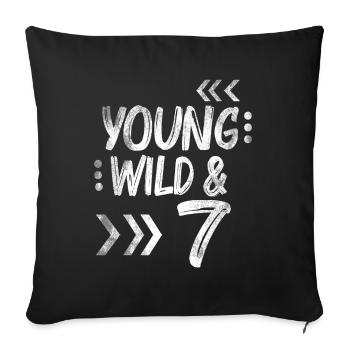 Geburtstag sieben Jahre 7 Geburtstag Geschenk - Sofakissenbezug 45 x 45 cm - Schwarz - Vorne
