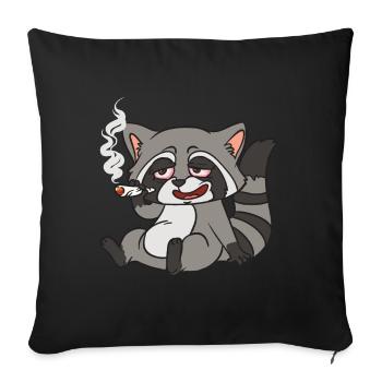 Raccoon Raccoon Stoner Raccoon - Sofa pillowcase 17,3'' x 17,3'' (45 x 45 cm) - black - Front