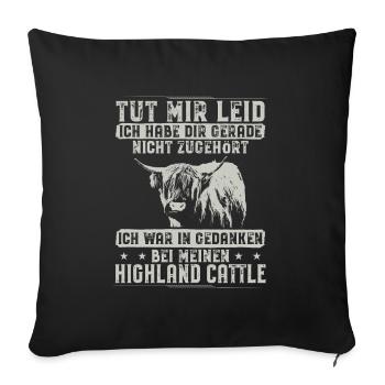 Highland cattle Highland cattle Highland cattle cow - Sofa pillowcase 17,3'' x 17,3'' (45 x 45 cm) - black - Front