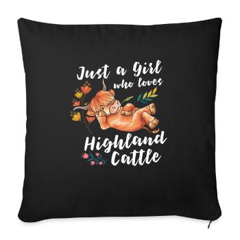 Highland cattle Highland cattle Highland cattle cow - Sofa pillowcase 17,3'' x 17,3'' (45 x 45 cm) - black - Front