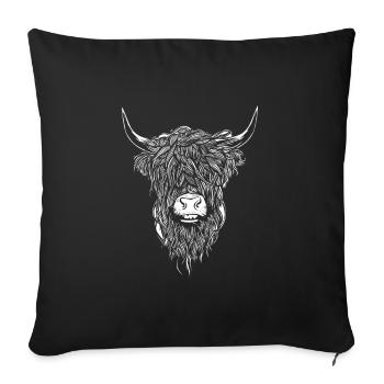 Highland cattle Highland cattle Highland cattle cow - Sofa pillowcase 17,3'' x 17,3'' (45 x 45 cm) - black - Front