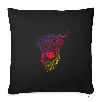 Highland cattle Highland cattle Highland cattle cow - Sofa pillowcase 17,3'' x 17,3'' (45 x 45 cm) - black - Front