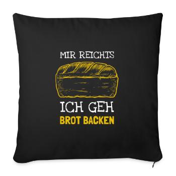 Backen Bäcker Bäckerei Teigflüsterer Geschenk - Sofakissenbezug 45 x 45 cm - Schwarz - Vorne