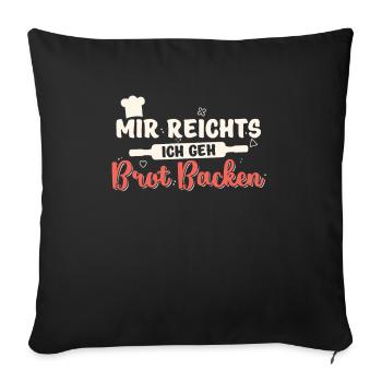 Backen Bäcker Bäckerei Teigflüsterer Geschenk - Sofakissenbezug 45 x 45 cm - Schwarz - Vorne