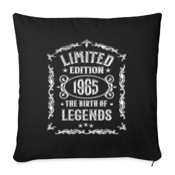 Born in 1965 Born in 1965 - Sofa pillowcase 17,3'' x 17,3'' (45 x 45 cm) - black - Front