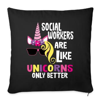 Social Work Social Worker Women Gift - Sofa pillowcase 17,3'' x 17,3'' (45 x 45 cm) - black - Front