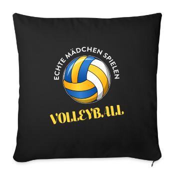 Les vraies filles jouent au volley - Housse de coussin décorative 45 x 45 cm - noir - Devant