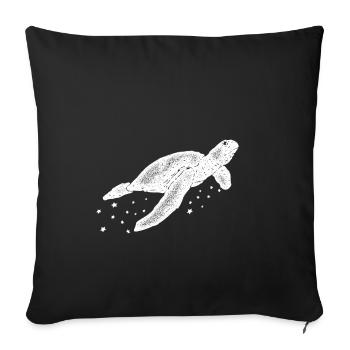 Mer de tortue des étoiles Plage Océan - Housse de coussin décorative 45 x 45 cm - noir - Devant