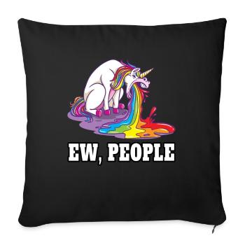 Ew People Einhorn - Sofakissenbezug 45 x 45 cm - Schwarz - Vorne