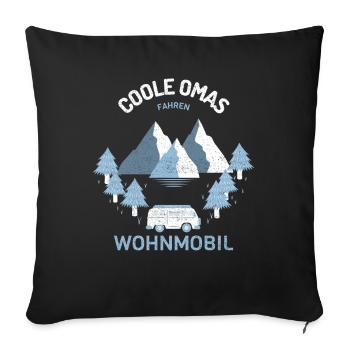 Coole Omas fahren Wohnmobil - Sofa pillowcase 17,3'' x 17,3'' (45 x 45 cm) - black - Front
