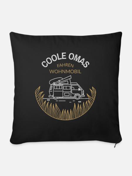 Coole Oma's Fahren Wohnmobil Kastenwagen Geschenk - Sofakissenbezug 45 x 45 cm - Schwarz