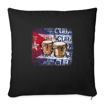 Bongos Salsa Music T-Shirt - Sofa pillowcase 17,3'' x 17,3'' (45 x 45 cm) - black - Front