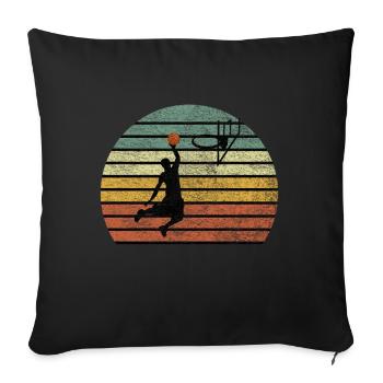 Basketball Retro Vintage Slam Dunk Gift - Sofa pillowcase 17,3'' x 17,3'' (45 x 45 cm) - black - Front
