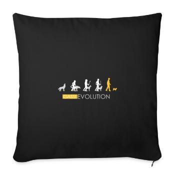 Chien t shirt cadeau motif patte chien propriétaire - Housse de coussin décorative 45 x 45 cm - noir - Devant