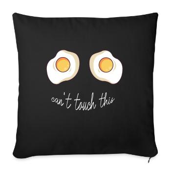 Breasts - Do not touch - Sofa pillowcase 17,3'' x 17,3'' (45 x 45 cm) - black - Front
