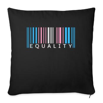 Cadeau de fierté transgenre avec code-barres transgenre - Housse de coussin décorative 45 x 45 cm - noir - Devant