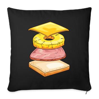 Hawaii Toast - Sofa pillowcase 17,3'' x 17,3'' (45 x 45 cm) - black - Front