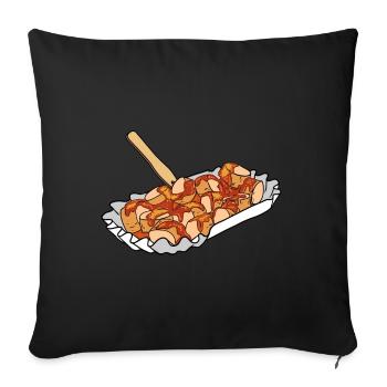 Currywurst Curry Wurst Bratwurst Berliner Ruhrpott - Sofa pillowcase 17,3'' x 17,3'' (45 x 45 cm) - black - Front