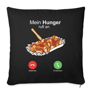Currywurst Curry Wurst Bratwurst Berliner Ruhrpott - Sofakissenbezug 45 x 45 cm - Schwarz - Vorne