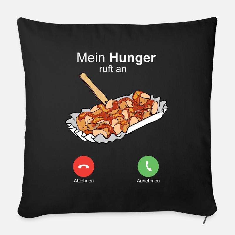 Currywurst Curry Wurst Bratwurst Berliner Ruhrpott - Sofakissenbezug 45 x 45 cm - Schwarz